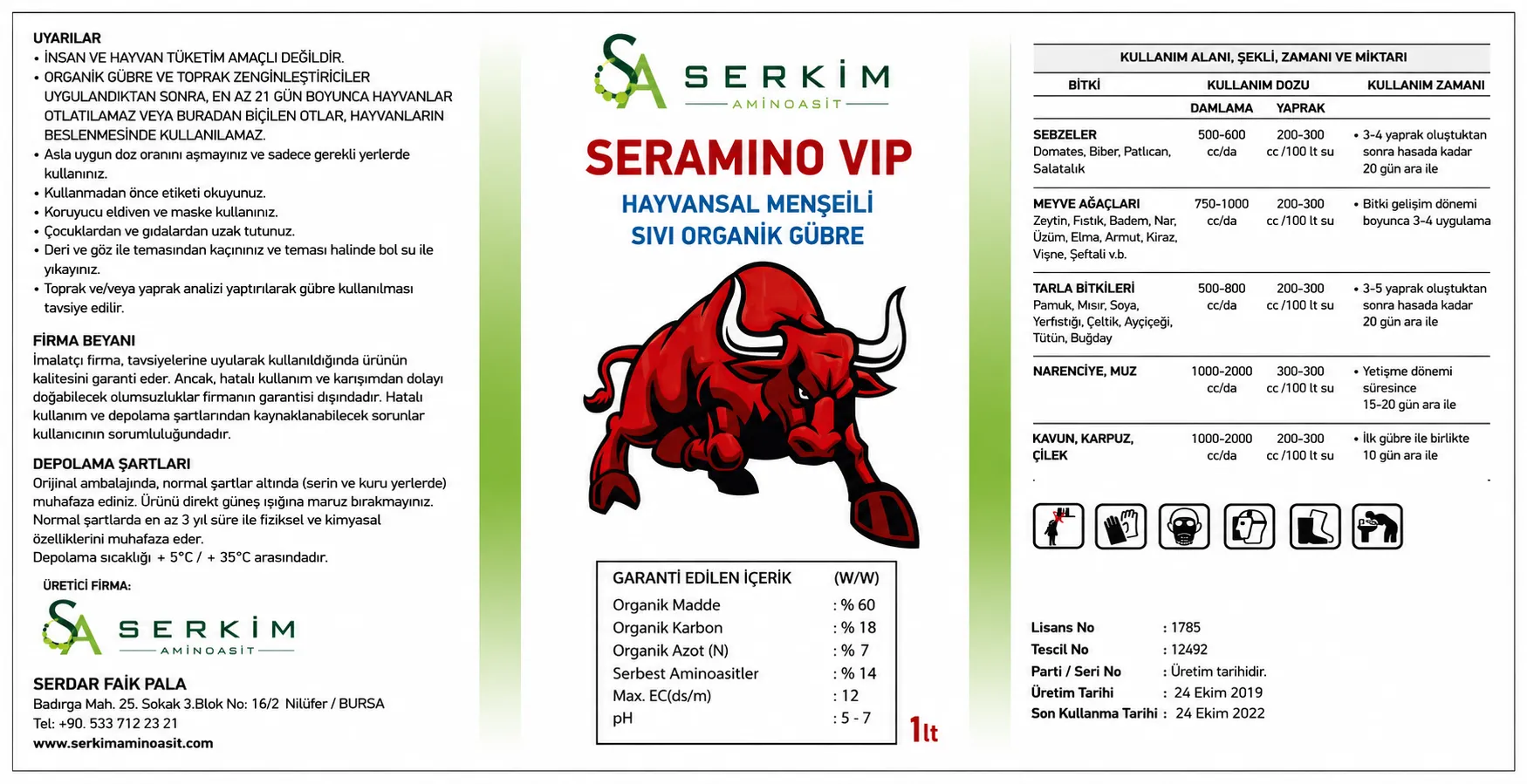 Ser Amino - VIP · ürün etiketi 1
