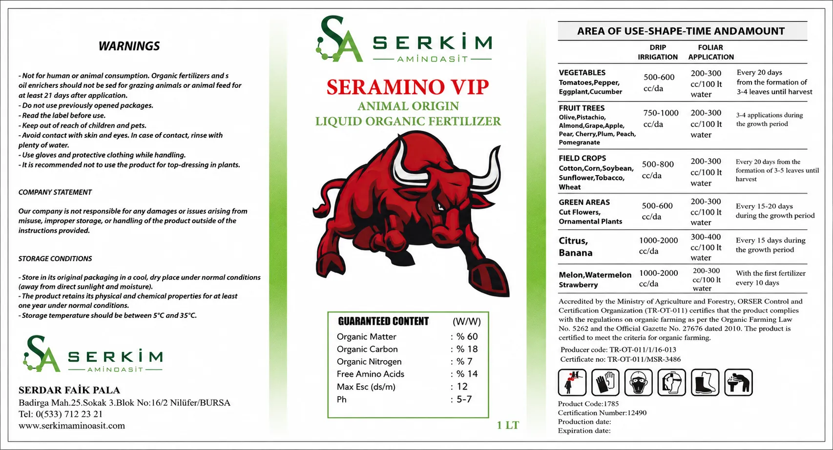 Ser Amino - VIP · ürün etiketi 2